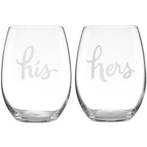 Kate Spade Lenox His and Hers Stemless Wine Glass
